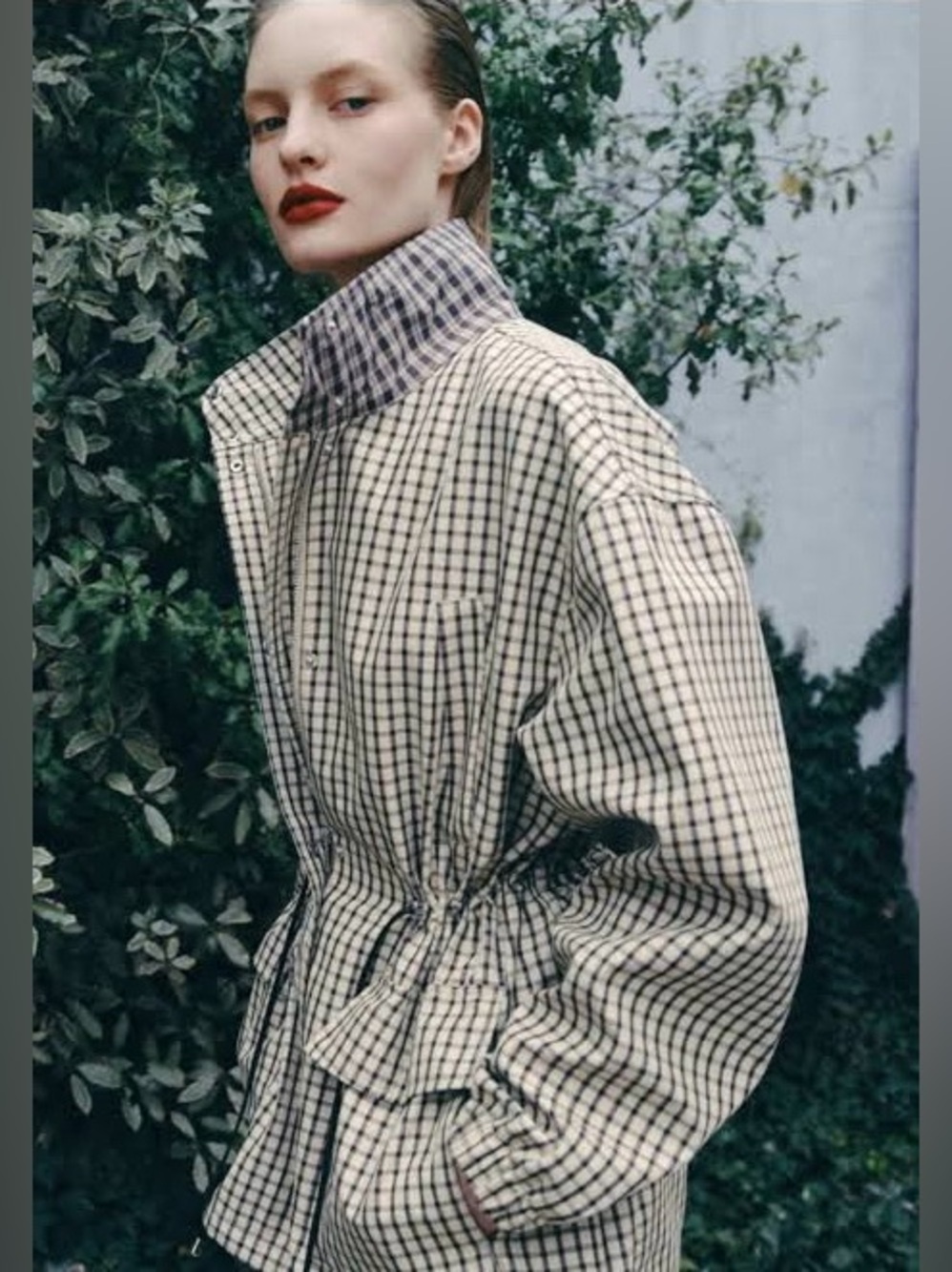 ZARA ✨VIRAL✨Check High-Neck Jacket - Picture 3 of 14